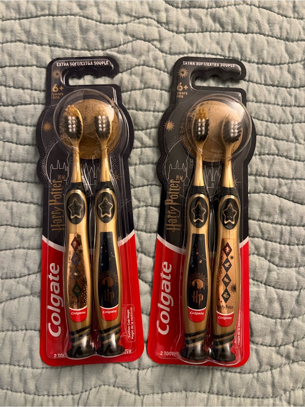 2 pack Harry Potter Golden Kids Toothbrush Pack - Gold/Black selling as a set